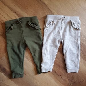 Garanimals 18M Olive/Army Green + Heather Cream/Gray Sweatpants Joggers